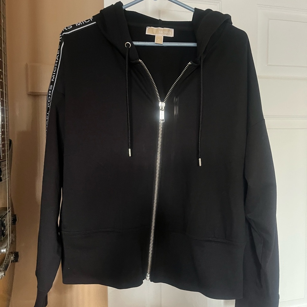 Michael Kors Black Zip-Up Hoodie Jacket